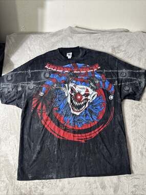 Body Lock Mens 3XL Creepy Clown Jester Graphic T Shirt Halloween Horror Y2K